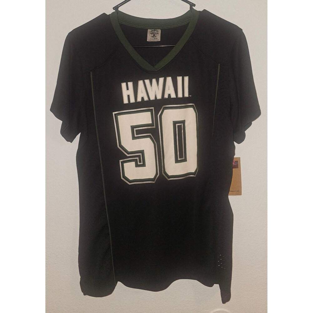 Hawaii Rainbow Warriors #50 NCAA College Football Rivalry Black Jersey Sz Large